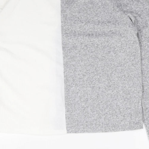 SheIn Womens Grey  Polyester Jersey T-Shirt Size M V-Neck