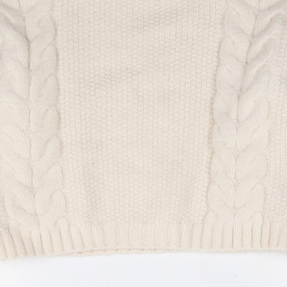 Primakr Girls Ivory Crew Neck  Acrylic Pullover Jumper Size 9-10 Years  Pullover