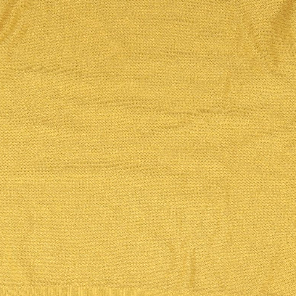 Soya Concept Womens Yellow Round Neck  Polyester Pullover Jumper Size M