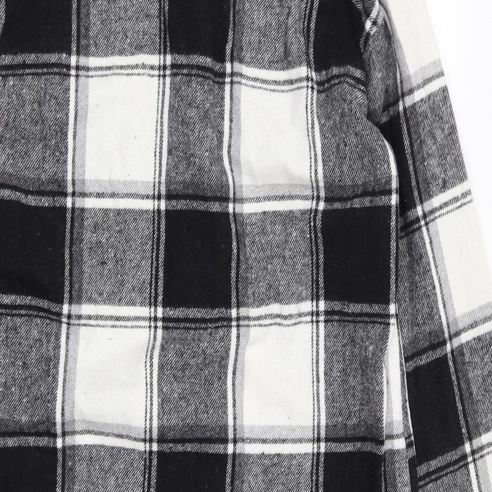 SheIn Womens Black Plaid  Jacket Coatigan Size S  Button - Shacket