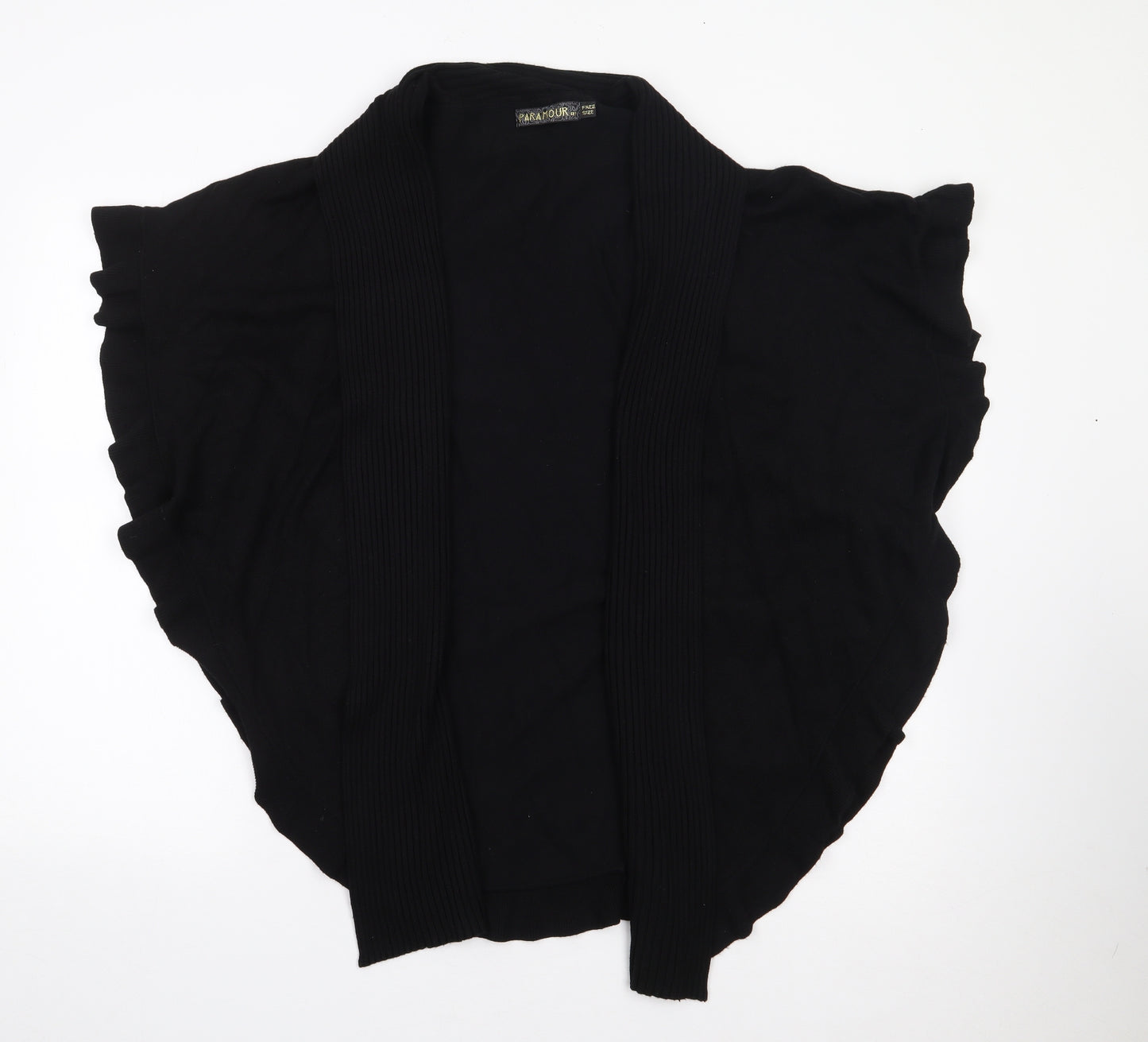 Paramour Womens Black V-Neck  Viscose Cape Jumper One Size