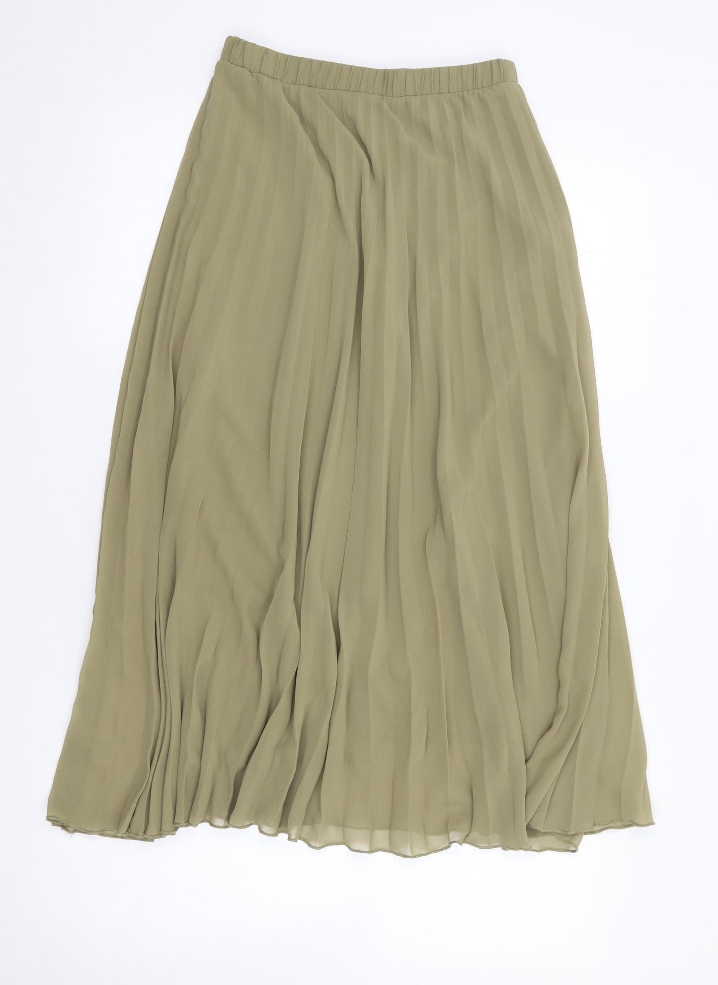Primark Womens Green  Polyester Pleated Skirt Size 6