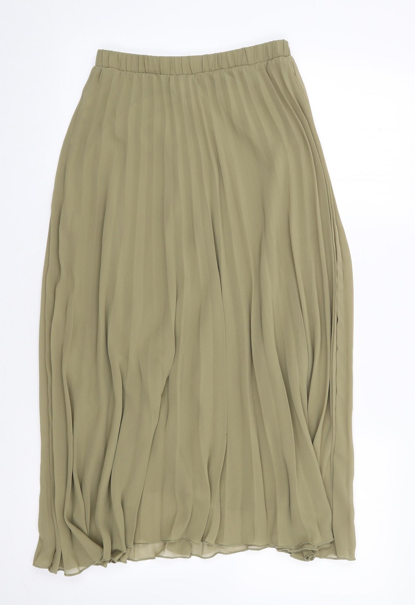 Primark Womens Green  Polyester Pleated Skirt Size 6