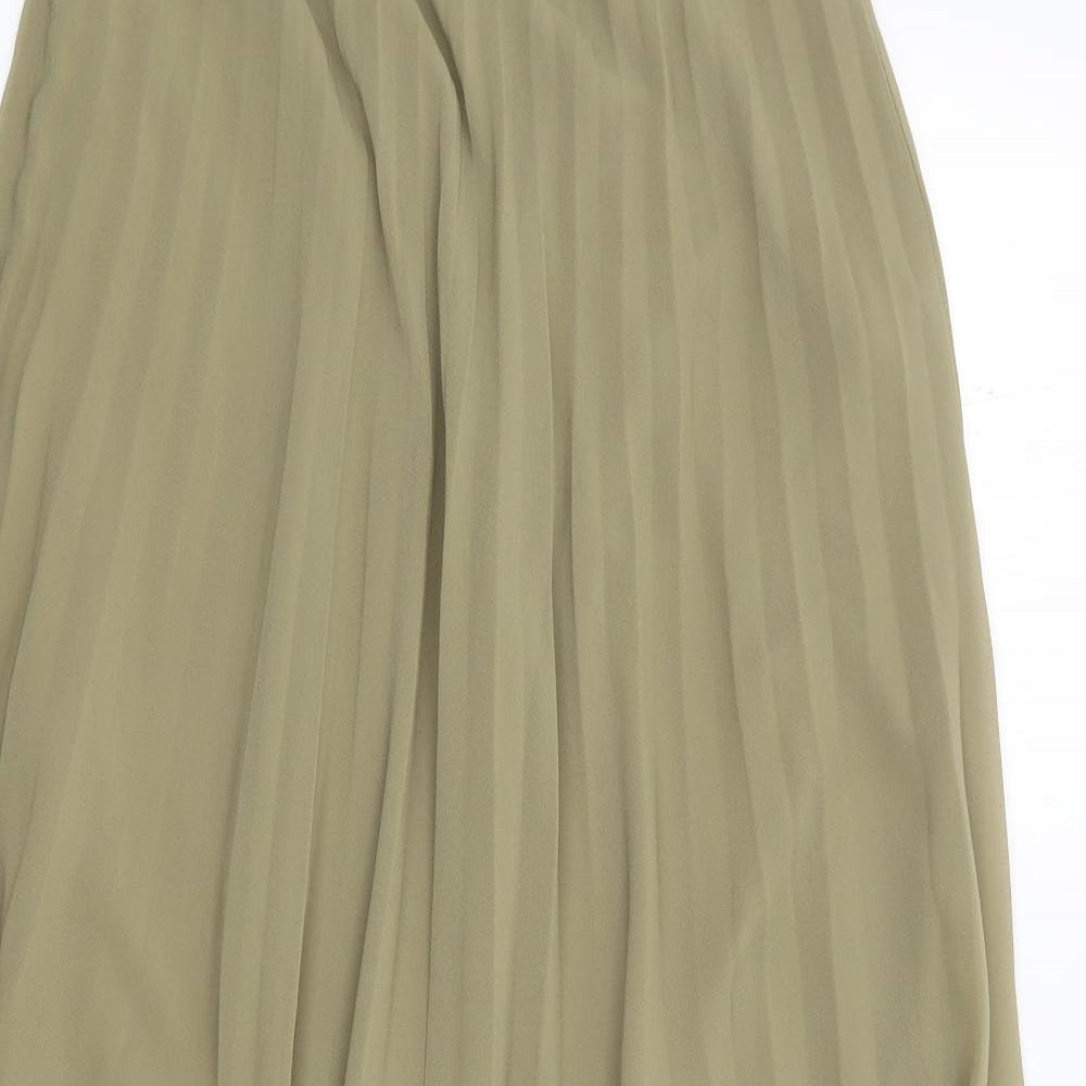 Primark Womens Green  Polyester Pleated Skirt Size 6