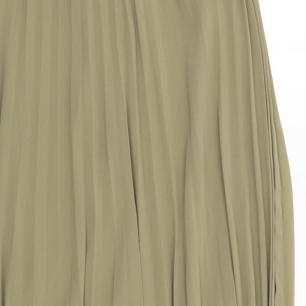 Primark Womens Green  Polyester Pleated Skirt Size 6