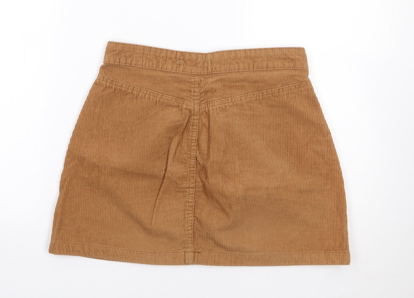 Primark Womens Brown  Cotton Mini Skirt Size 8   Zip