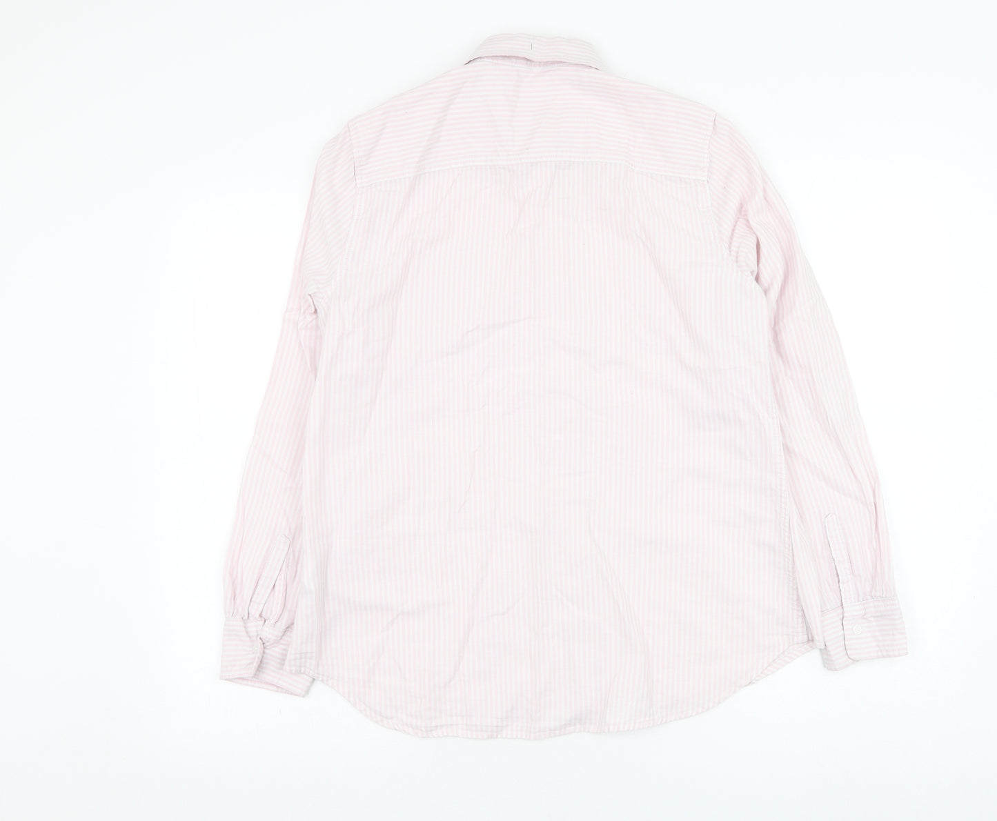 Gap Mens Pink Striped Cotton  Dress Shirt Size M Collared Button