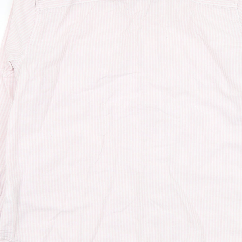 Gap Mens Pink Striped Cotton  Dress Shirt Size M Collared Button