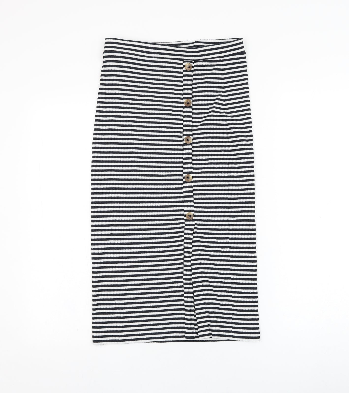 NEXT Womens White Striped Viscose Straight & Pencil  Size 12