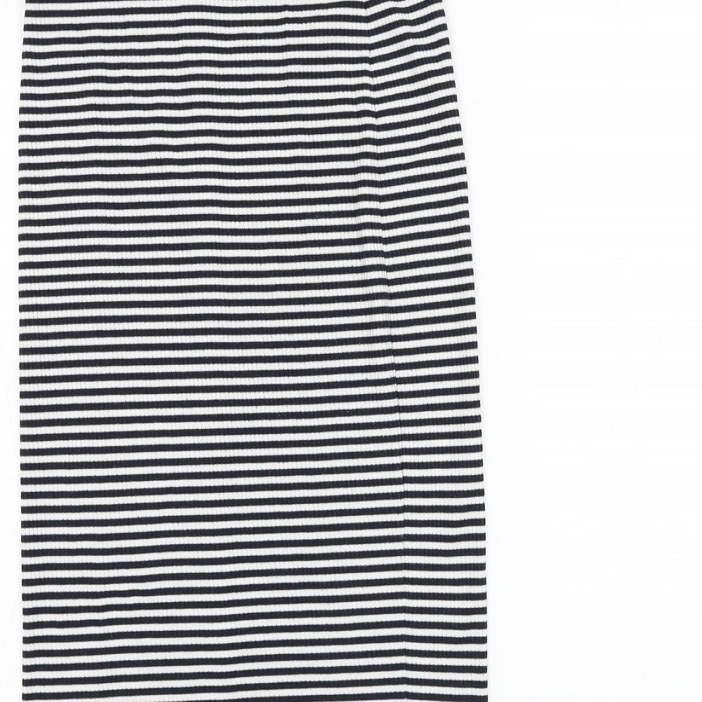 NEXT Womens White Striped Viscose Straight & Pencil  Size 12