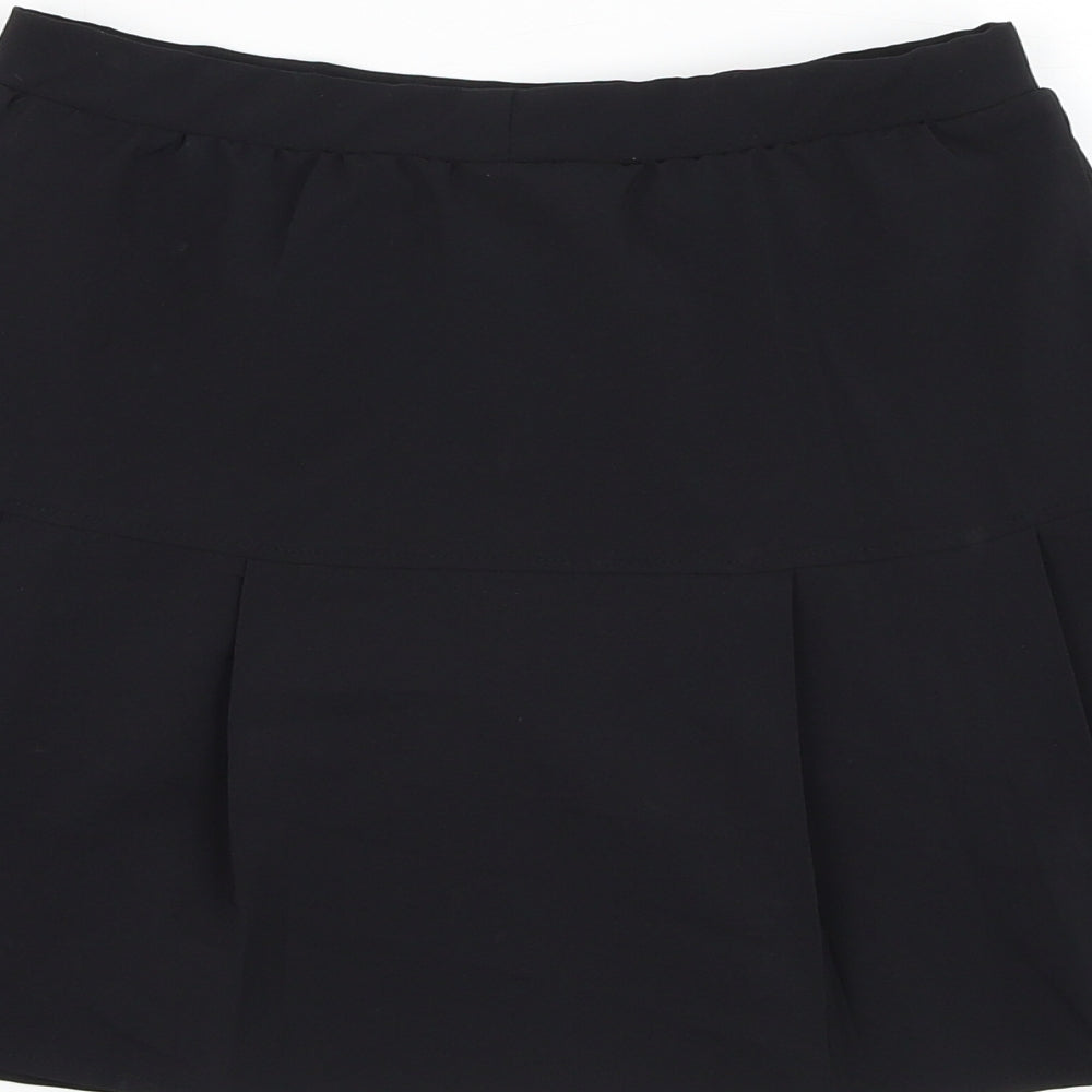 F&F Girls Black  Cotton Skater Skirt Size 11-12 Years  Regular Pull On