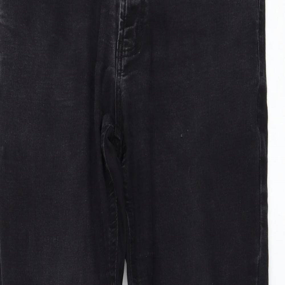 Dunnes Stores Mens Black  Cotton Straight Jeans Size 36 in L32 in Regular Zip