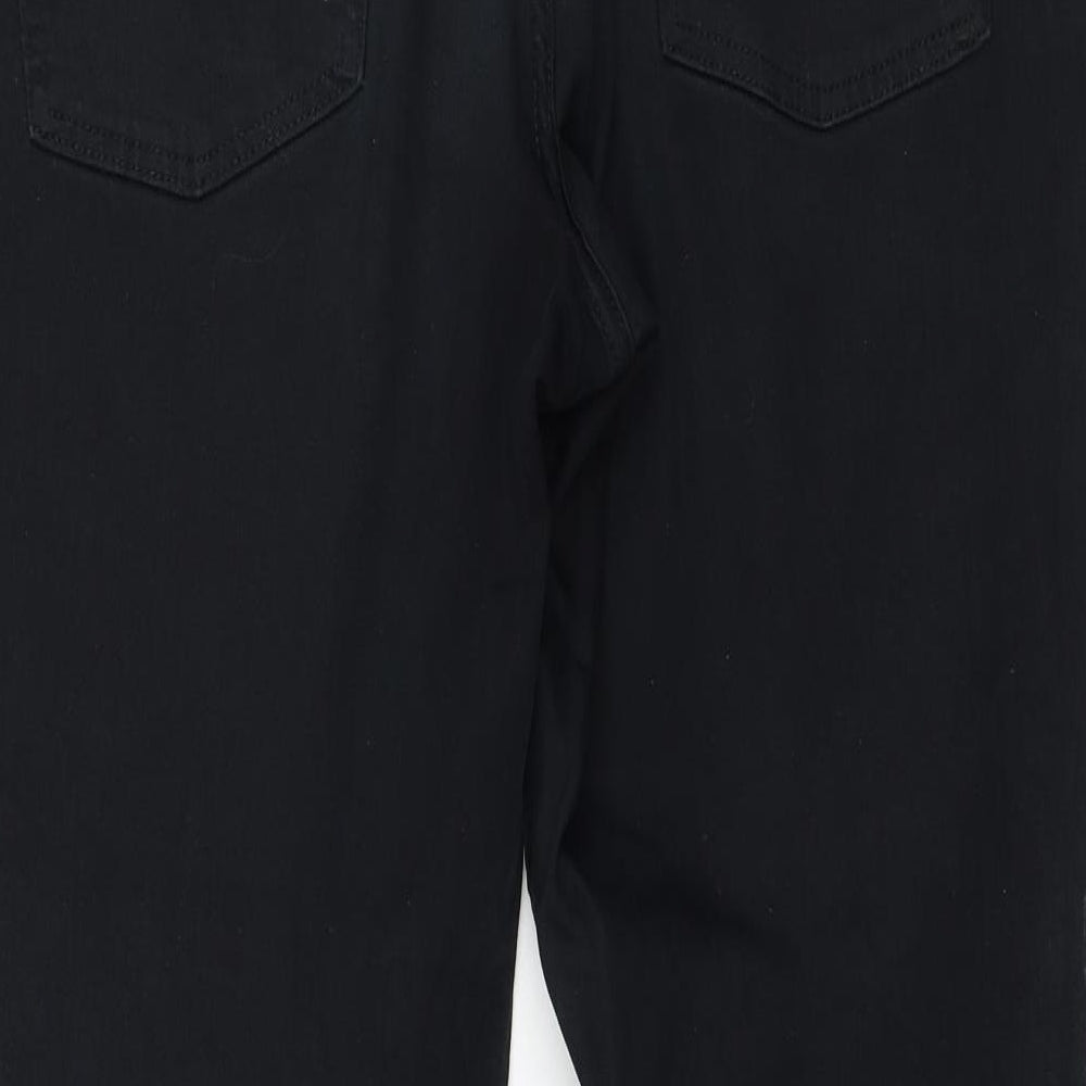 Marks and Spencer Mens Black  Cotton Straight Jeans Size 36 in L31 in Regular Zip