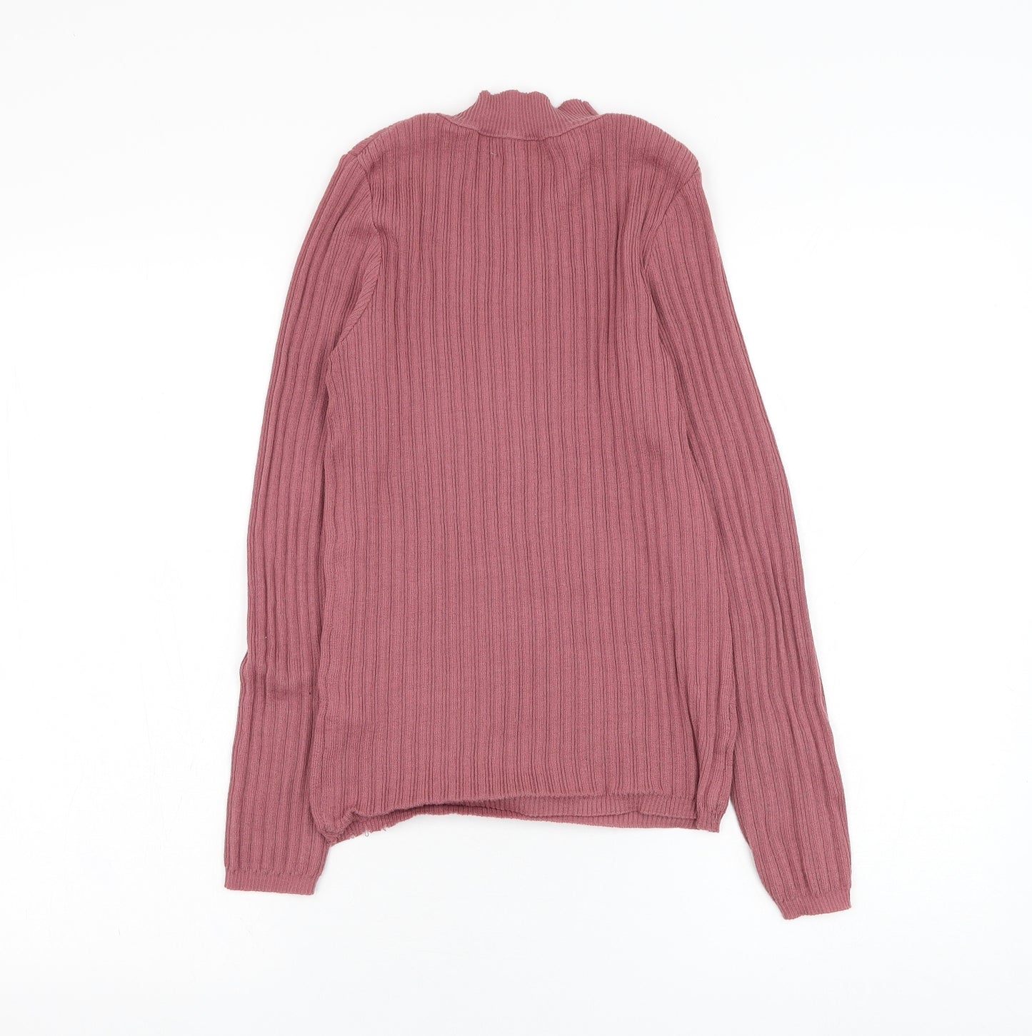 Primark Womens Pink Mock Neck  Viscose Pullover Jumper Size 16