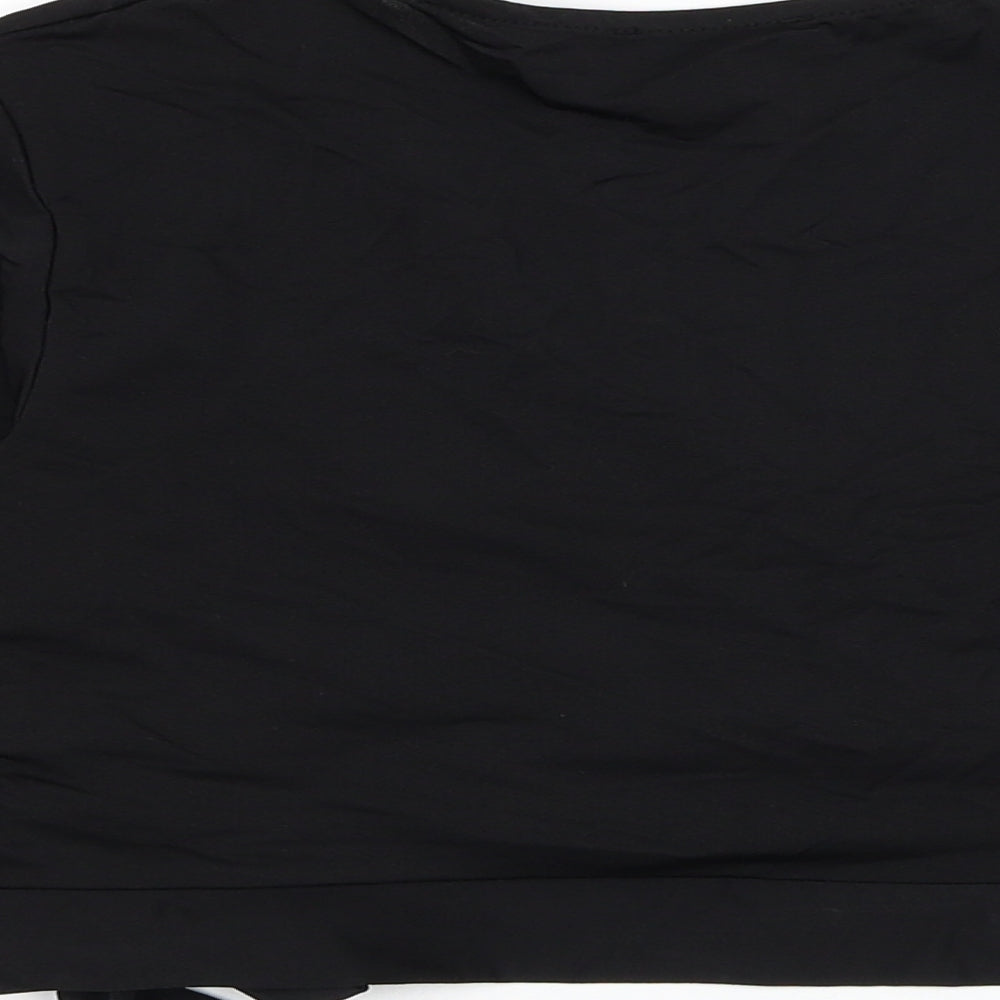 New Look Womens Black  Polyester Wrap Blouse Size 14 V-Neck
