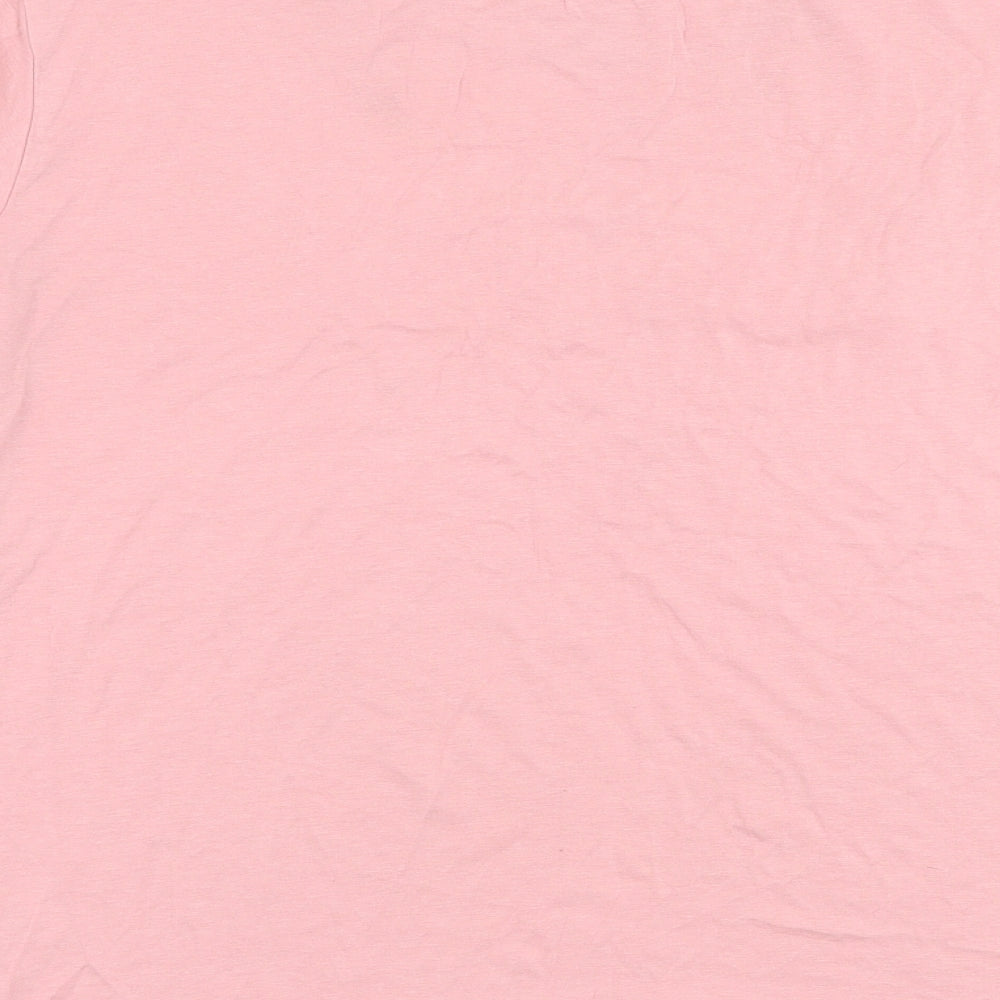 DKNY Womens Pink  Cotton Basic T-Shirt Size M Round Neck