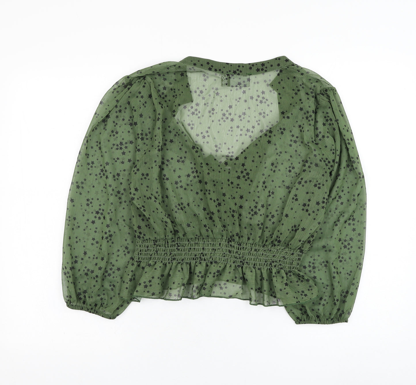 ASOS Womens Green  Polyester Basic Blouse Size 16 V-Neck - Star