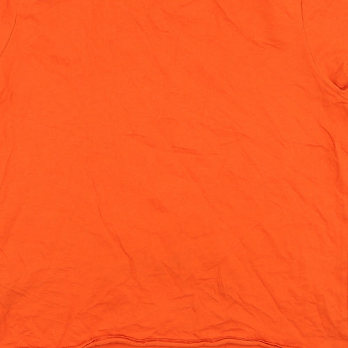 Primark Womens Orange  Cotton Basic T-Shirt Size 14 Round Neck - Slogan