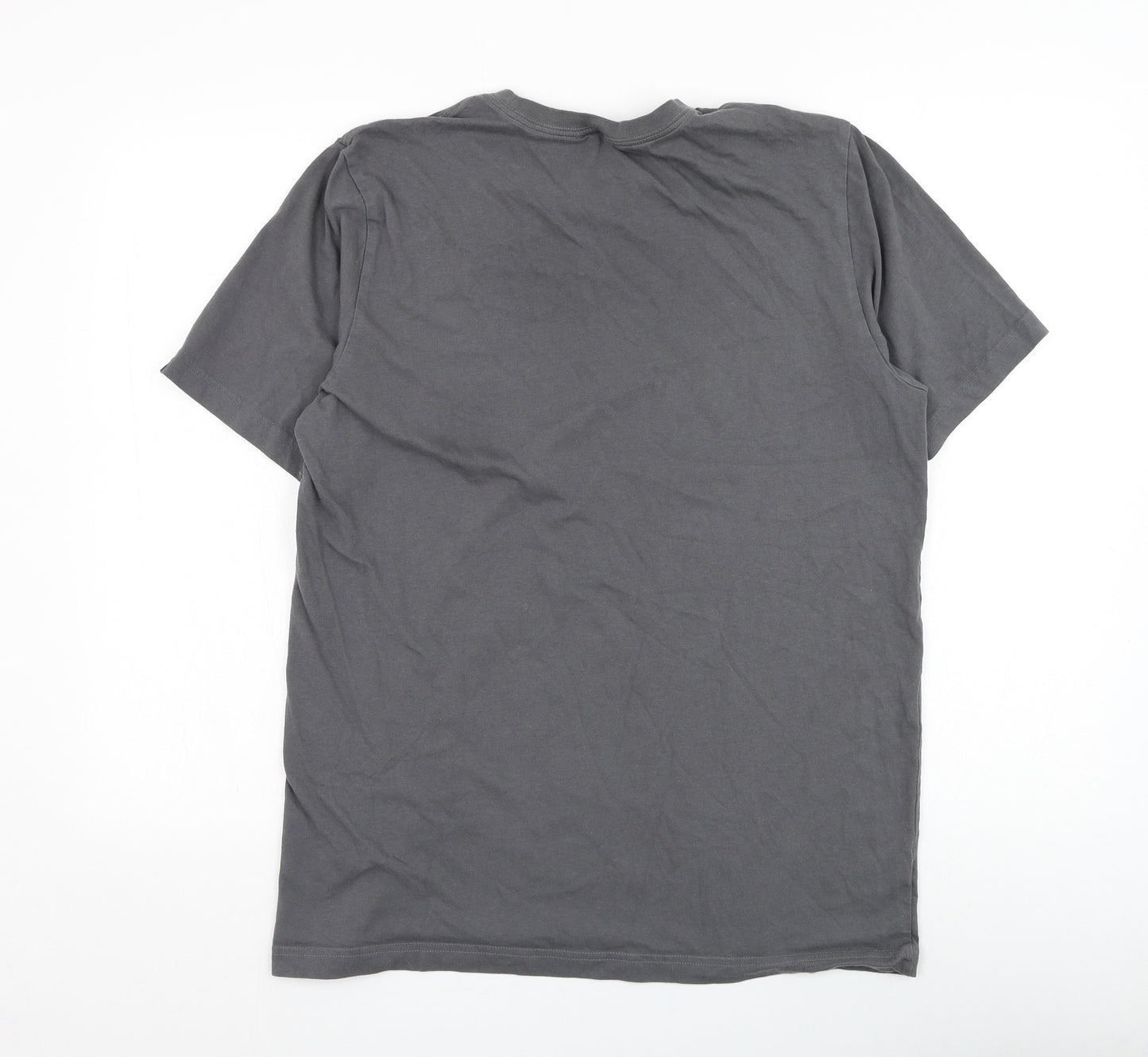 adidas Mens Grey  Polyester  T-Shirt Size L Round Neck