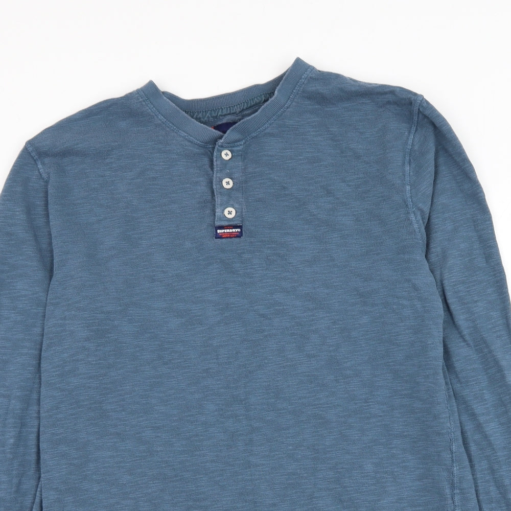 Superdry Mens Blue  Polyester Pullover Sweatshirt Size L