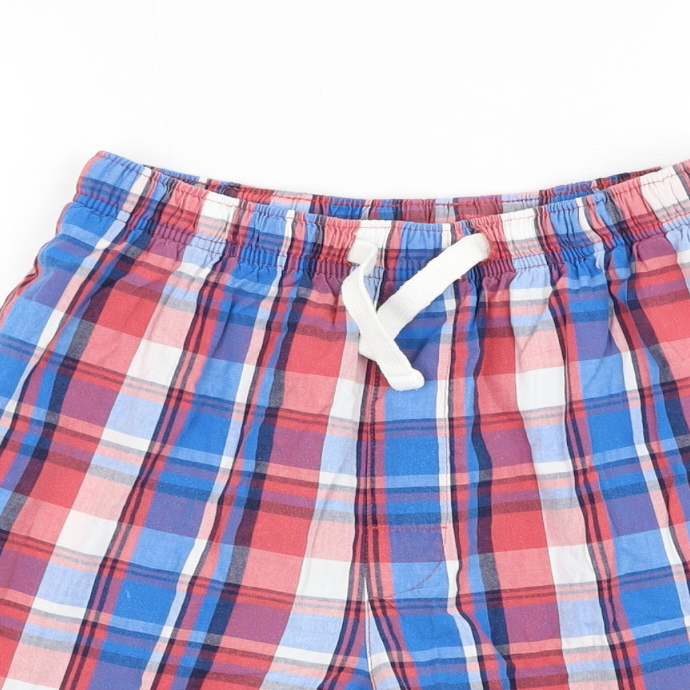 Cedar Wood State Mens Blue Check Polyester Sweat Shorts Size M L6 in Regular