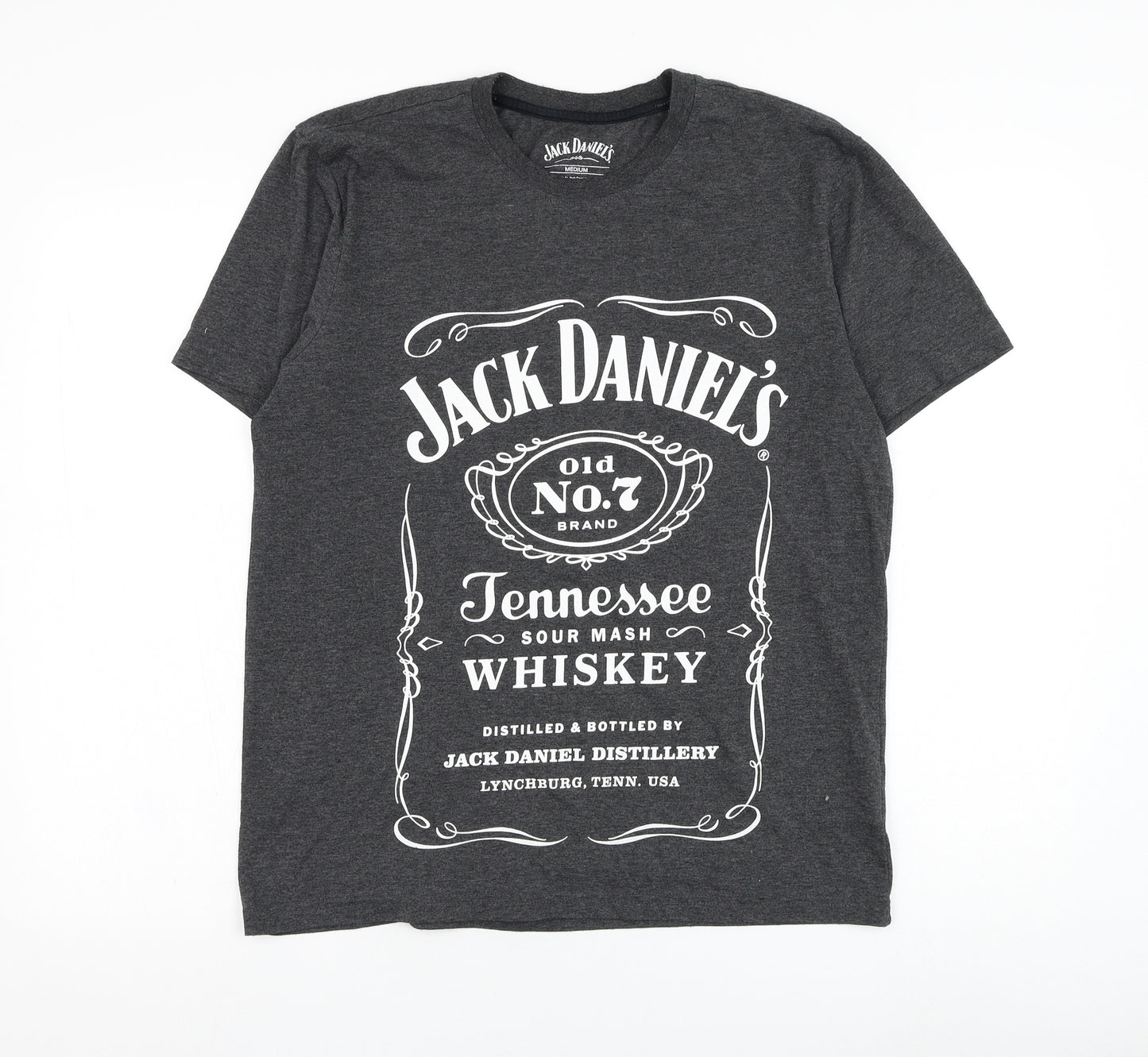 NEXT Mens Grey  Polyester  T-Shirt Size M Round Neck  - Jack Daniels