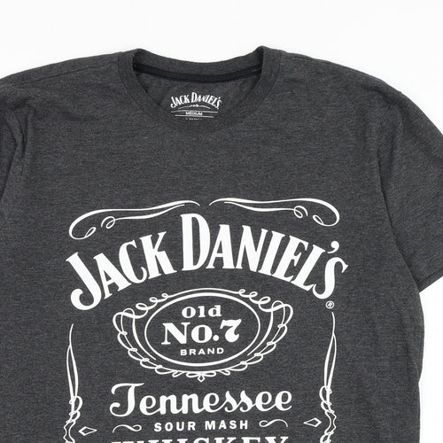 NEXT Mens Grey  Polyester  T-Shirt Size M Round Neck  - Jack Daniels