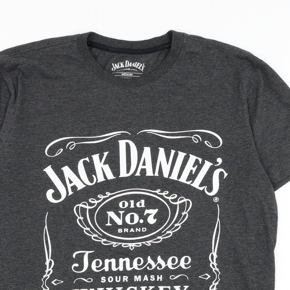 NEXT Mens Grey  Polyester  T-Shirt Size M Round Neck  - Jack Daniels