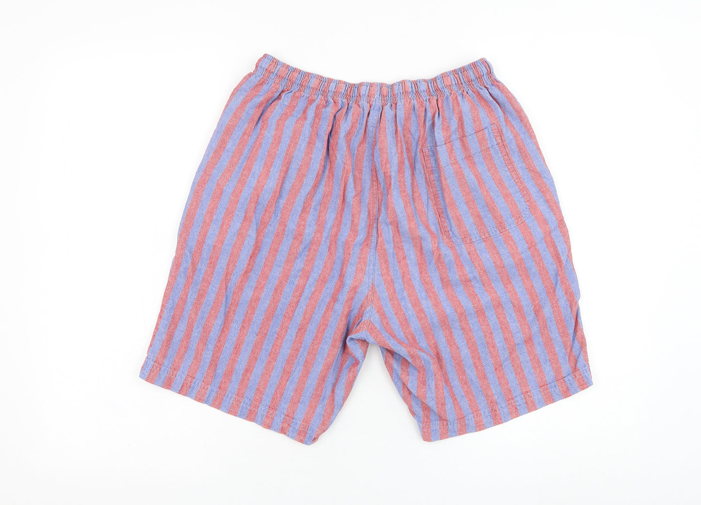 Matalan Mens Red Striped Cotton Sweat Shorts Size M L8 in Regular Drawstring