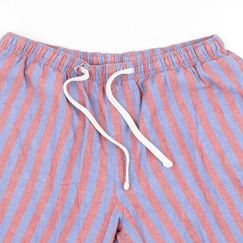 Matalan Mens Red Striped Cotton Sweat Shorts Size M L8 in Regular Drawstring
