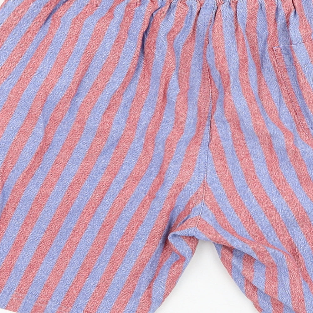 Matalan Mens Red Striped Cotton Sweat Shorts Size M L8 in Regular Drawstring