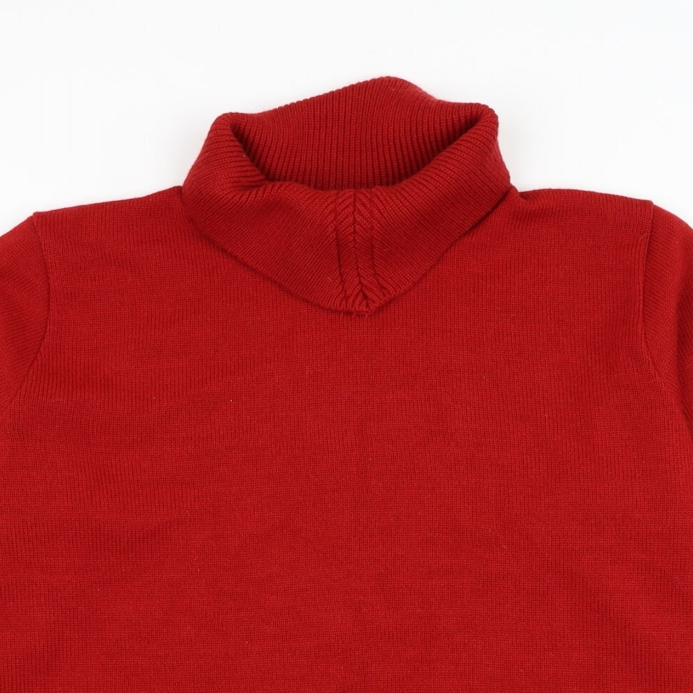 Bonmarché Womens Red Roll Neck  Acrylic Pullover Jumper Size XL