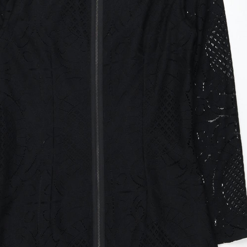 Dunnes Stores Womens Black  Polyester Shirt Dress  Size 14  Round Neck Zip