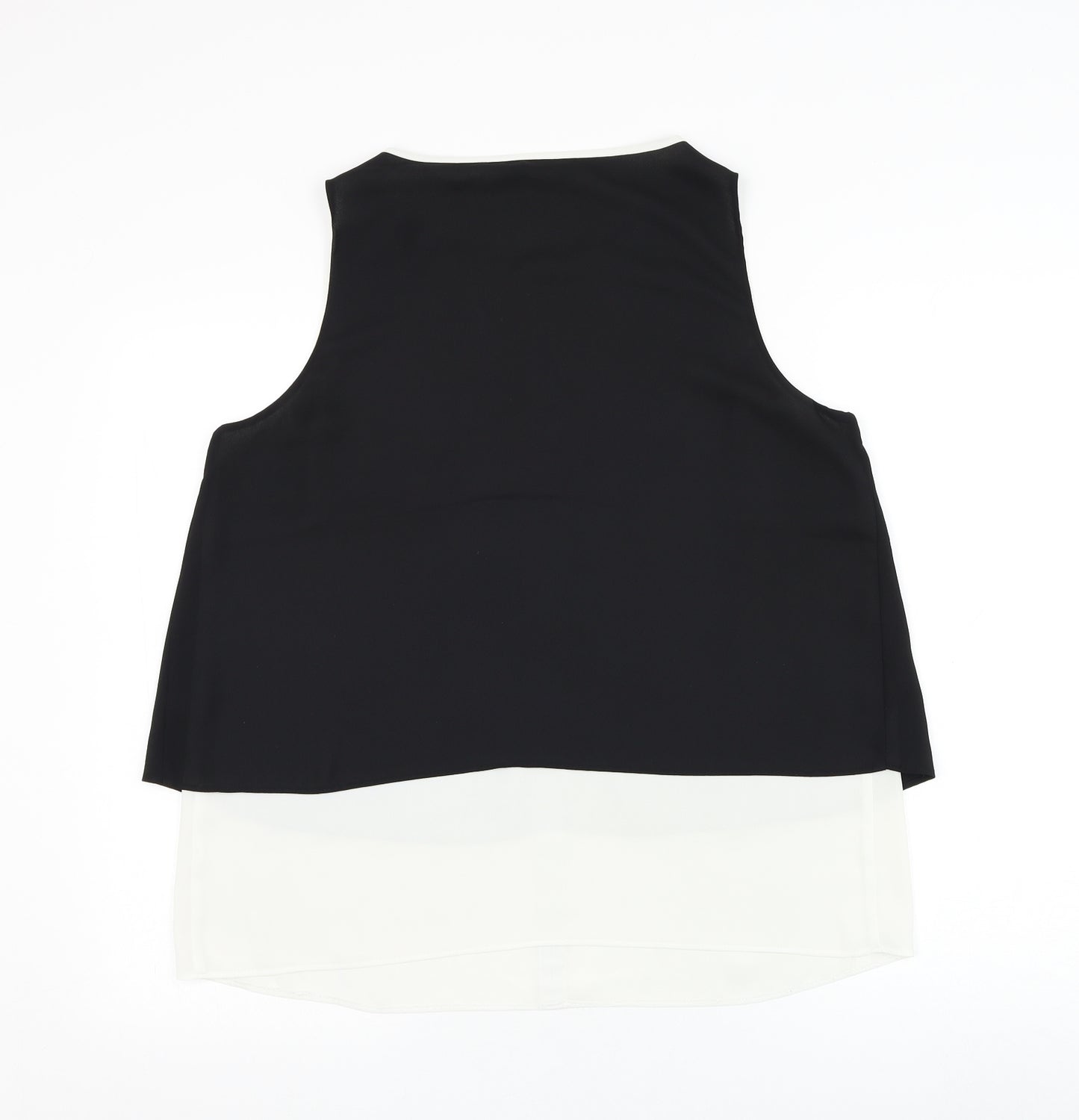 Dunnes Stores Womens Black  Polyester Basic Blouse Size 14 Round Neck