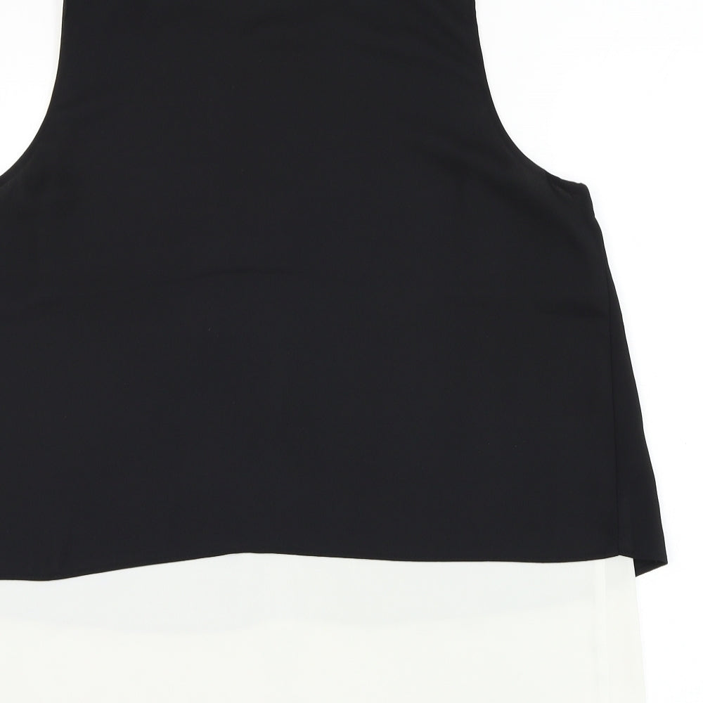 Dunnes Stores Womens Black  Polyester Basic Blouse Size 14 Round Neck