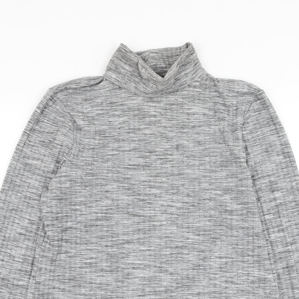 F&F Womens Grey Roll Neck  Polyester Pullover Jumper Size L