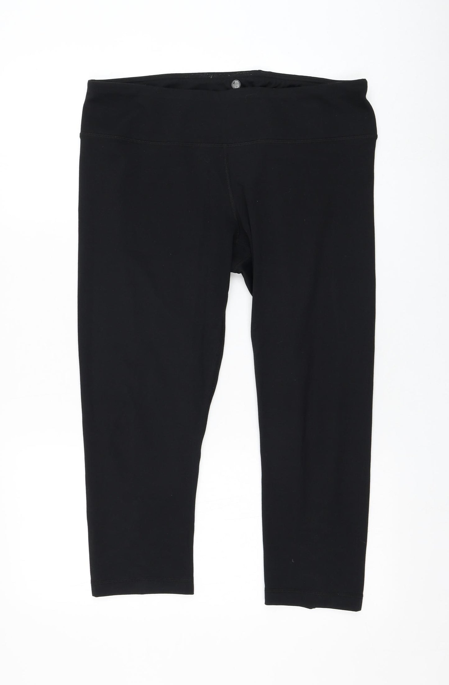 Yogalicious Womens Black  Polyester Cropped Leggings Size XL L23 in Regular Pullover