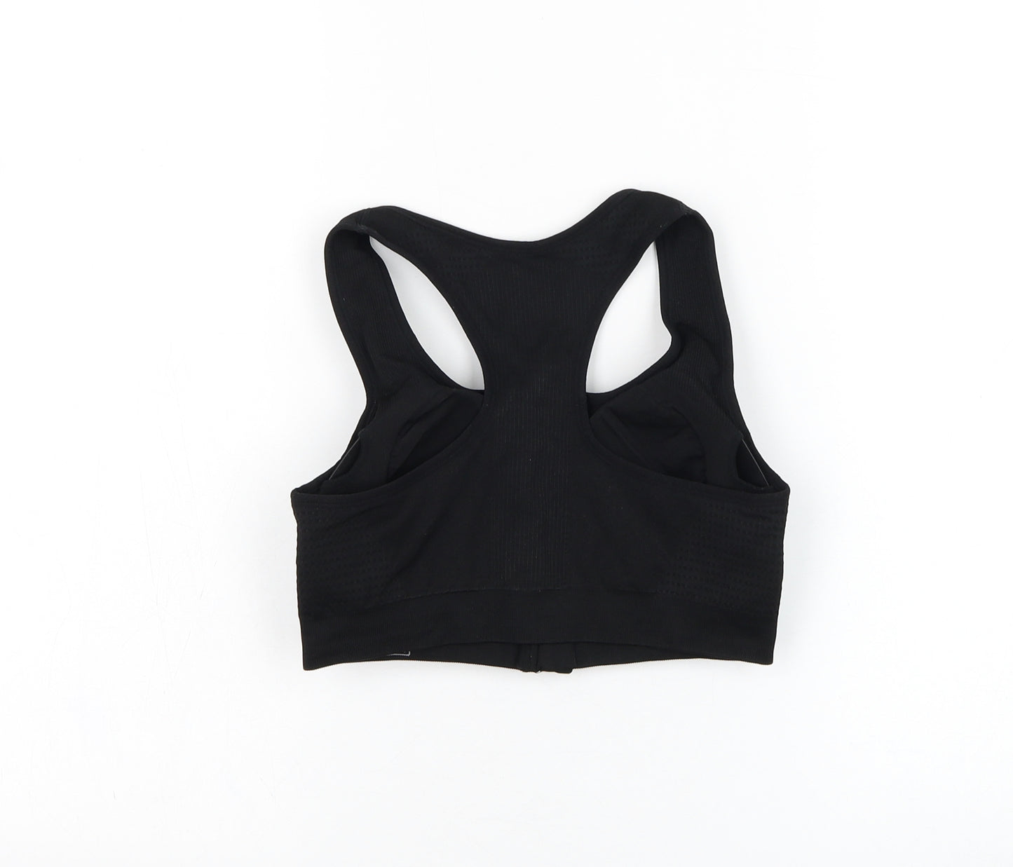 Crivit Womens Black  Polyamide Cropped Tank Size 16 Round Neck Zip - Sports bra
