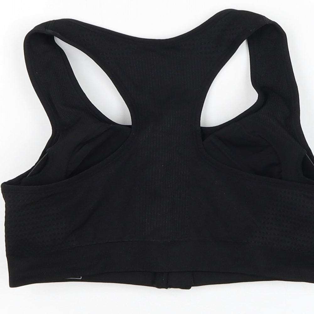 Crivit Womens Black  Polyamide Cropped Tank Size 16 Round Neck Zip - Sports bra