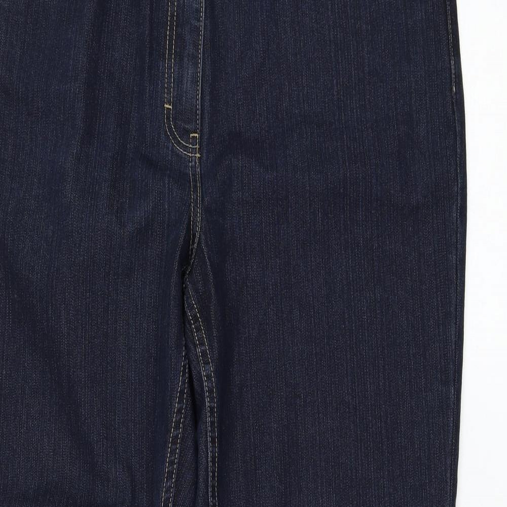 Soon Womens Blue  Cotton Bootcut Jeans Size 16 L29 in Regular Zip