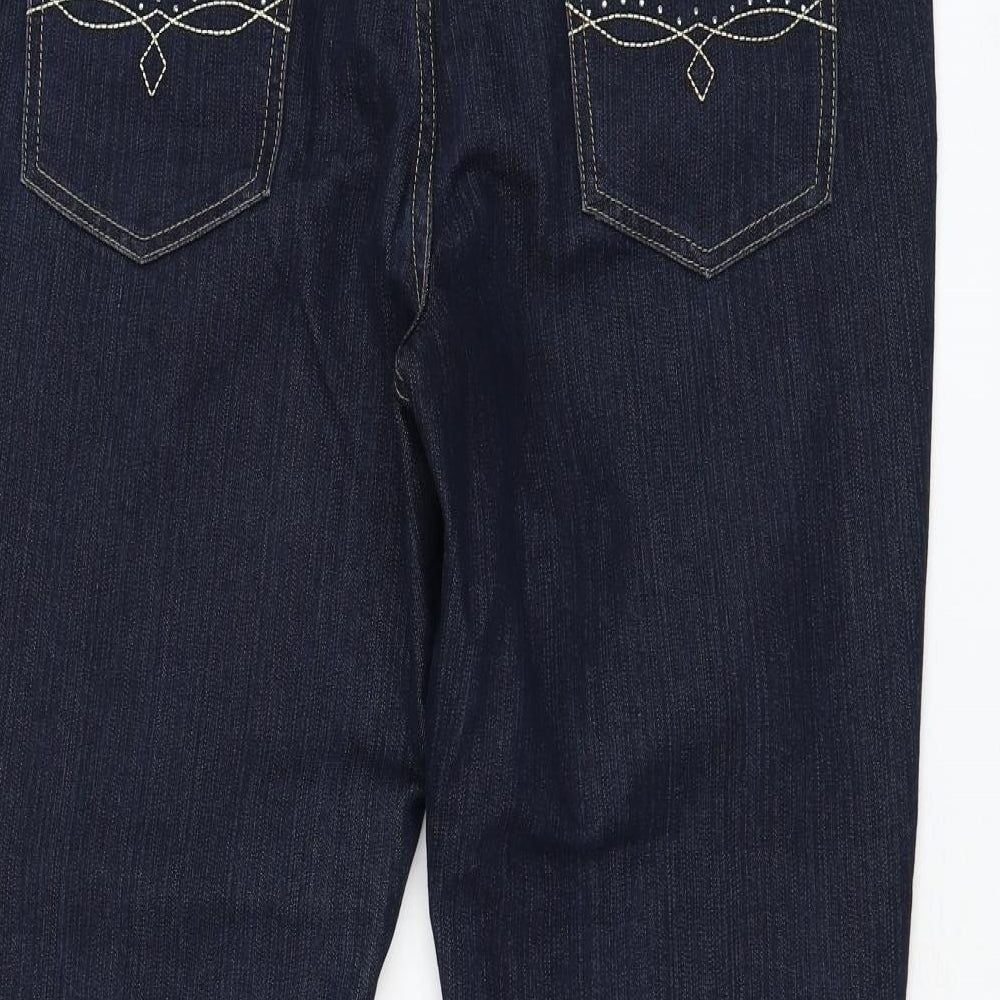 Soon Womens Blue  Cotton Bootcut Jeans Size 16 L29 in Regular Zip
