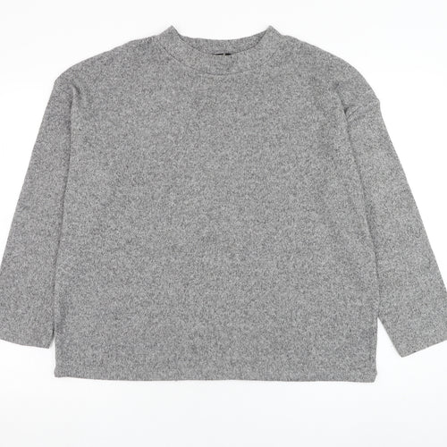 F&F Womens Grey Round Neck  Polyester Pullover Jumper Size M