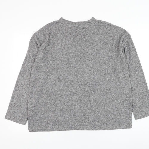 F&F Womens Grey Round Neck  Polyester Pullover Jumper Size M