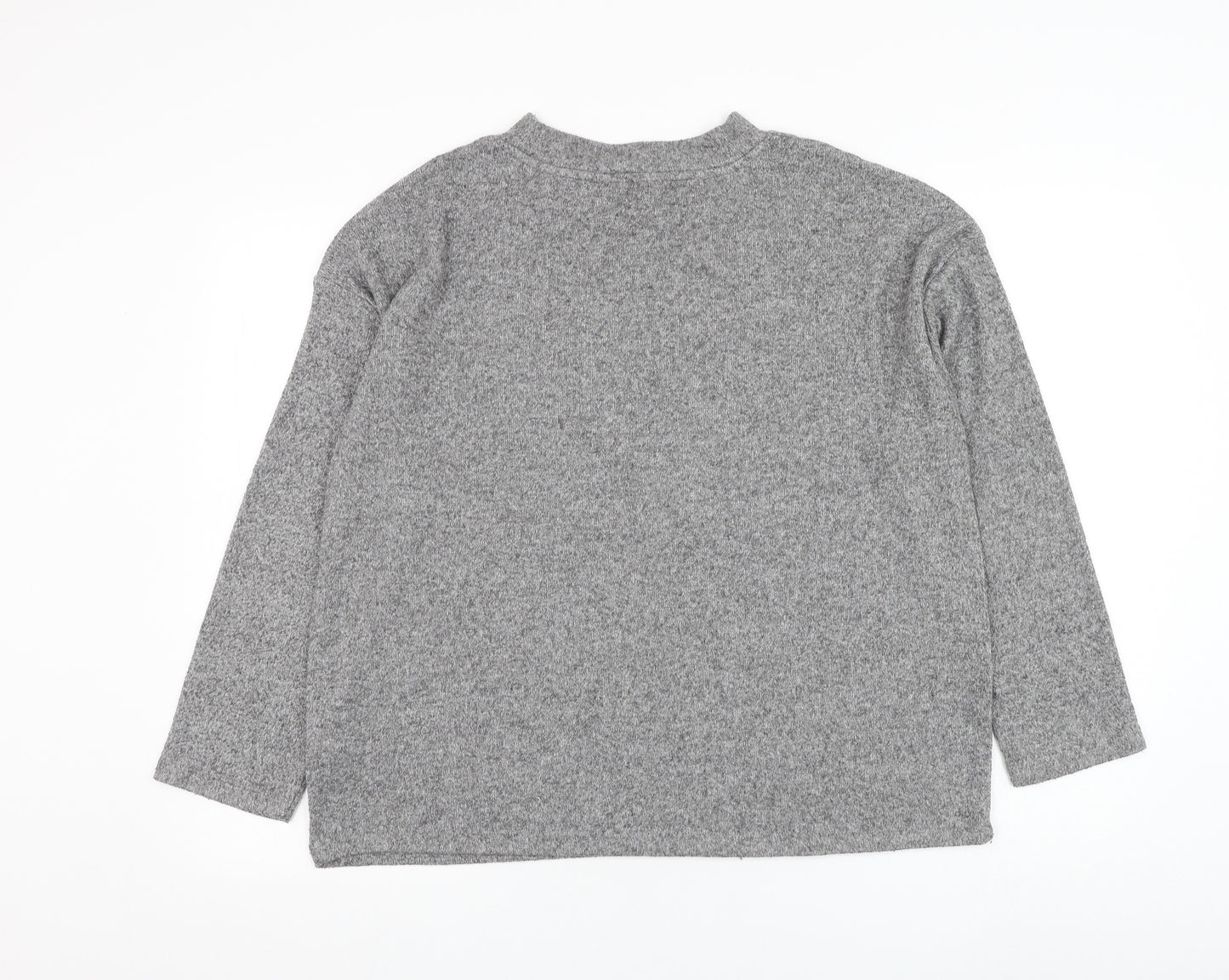 F&F Womens Grey Round Neck  Polyester Pullover Jumper Size M