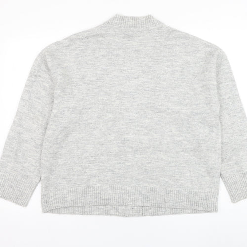Dunnes Stores Womens Grey V-Neck  Acrylic Cardigan Jumper Size M