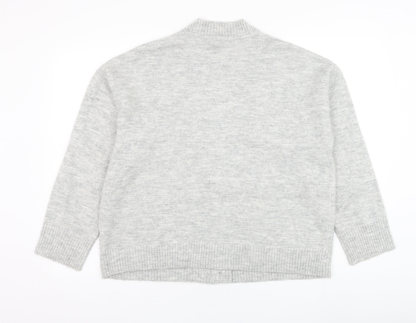 Dunnes Stores Womens Grey V-Neck  Acrylic Cardigan Jumper Size M