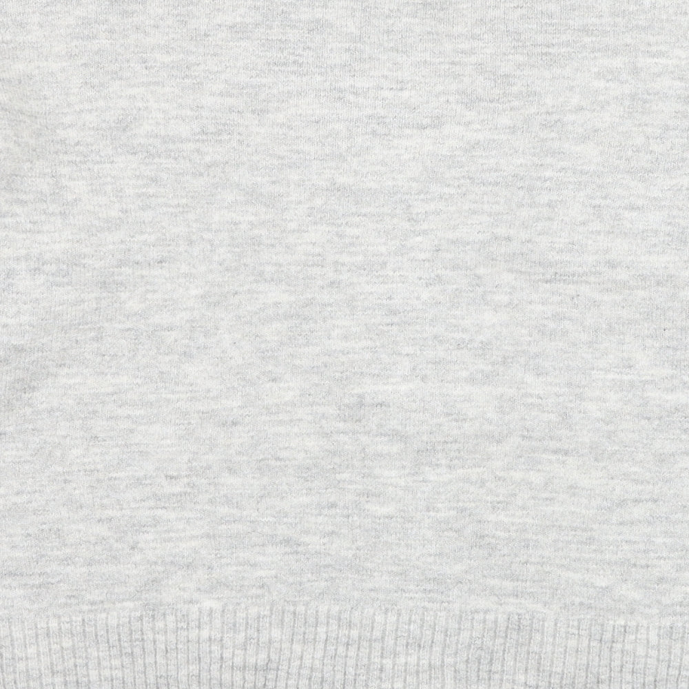 Dunnes Stores Womens Grey V-Neck  Acrylic Cardigan Jumper Size M