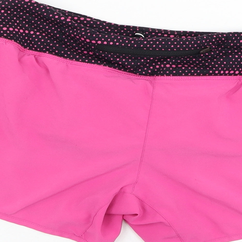 Nike Womens Pink  Polyester Sweat Shorts Size S L4 in Regular Drawstring