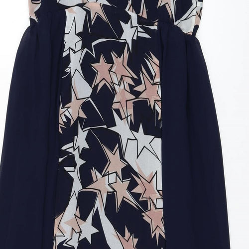 Mint Velvet Womens Blue  Polyester Fit & Flare  Size 8  Round Neck Pullover