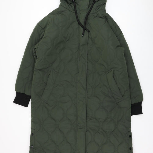 F&F Womens Green   Parka Coat Size 14  Zip